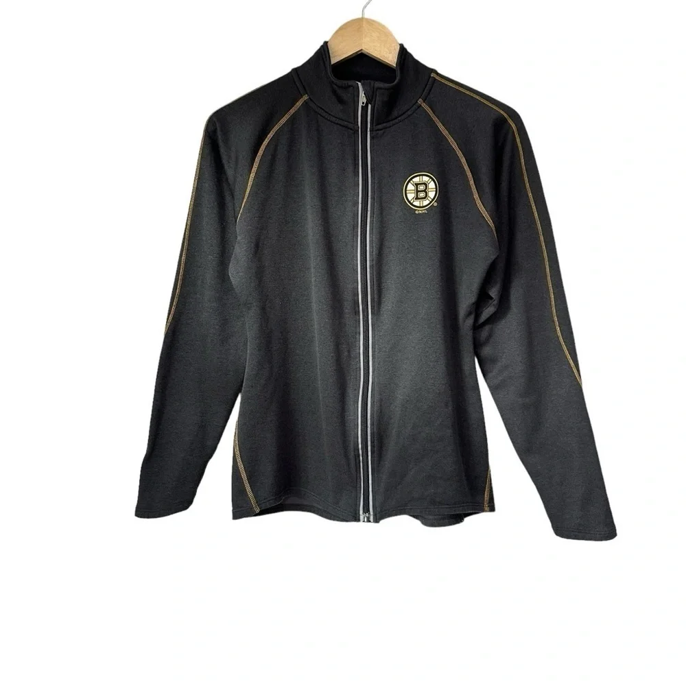 Boston Bruins Women’s Full Zip Long Sleeve Jacket, Embroidered Logo, Medium